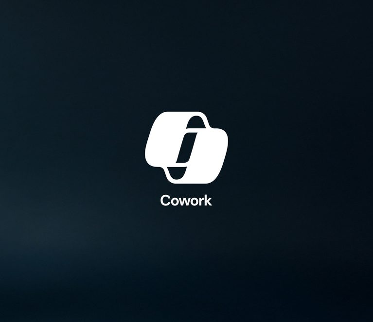 Microsoft Copilot Coworkin logo ja Cowork-teksti tummansinisellä taustalla.