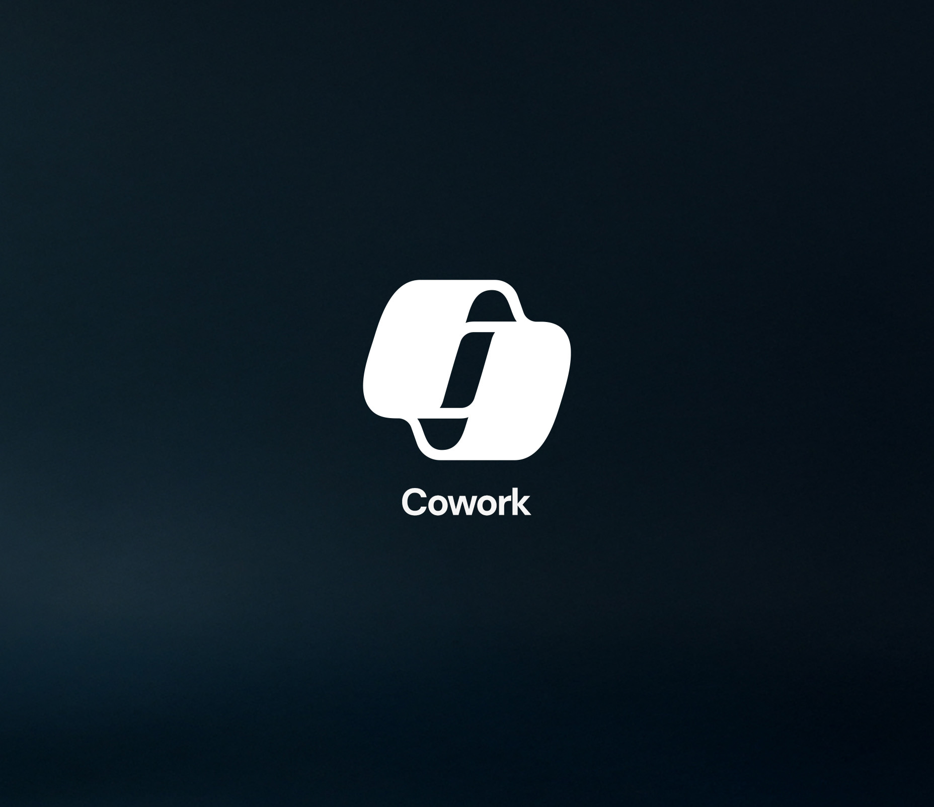 Microsoft Copilot Coworkin logo ja Cowork-teksti tummansinisellä taustalla.